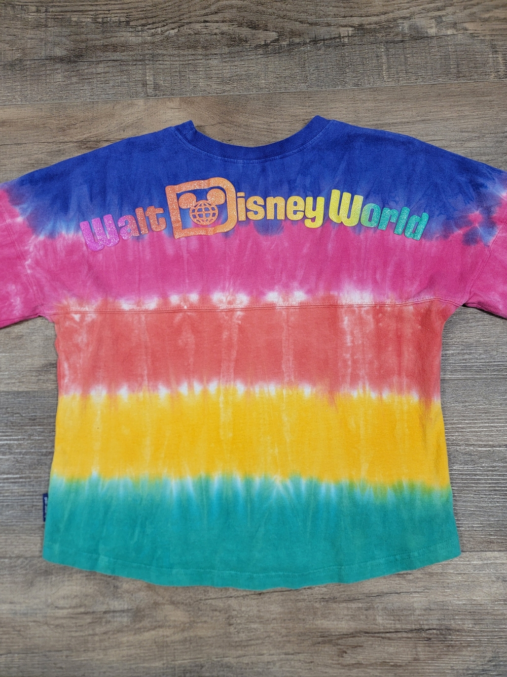 Disney Parks Spirit Jersey Kids XL Walt Disney World Rainbow Tie Dye Long Sleeve